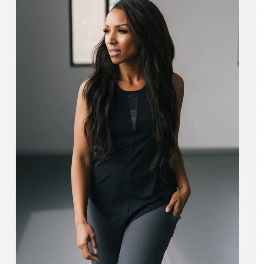 Zyia Active Effortless Tank Top in  Black - Picture 3 of 16